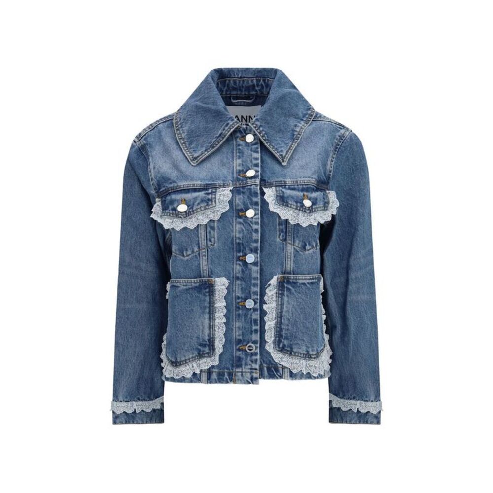 Ganni Blue Cotton Denim Women's Jacket